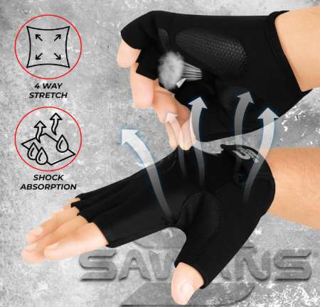 Cycling Gloves Half-Finger – Unisex Shock-Absorbing Anti-Slip Gloves for Road & Mountain Biking