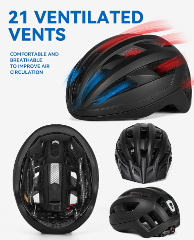 FUNWICT MTB Helmet – Rechargeable LED, Visor & Glasses for Men & Women