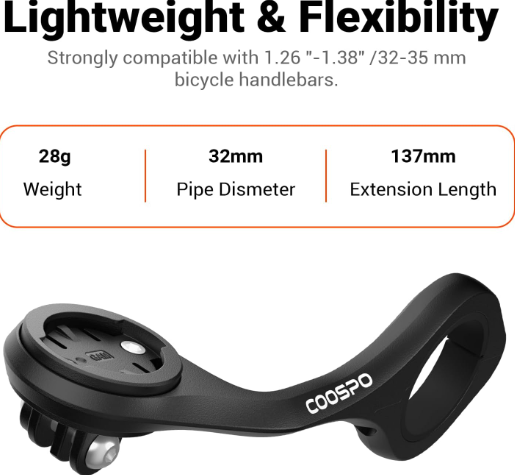 CooSpo Quick Bike Mount – Fits Garmin, Wahoo, Bryton & GoPro Front Mount