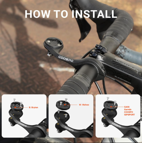 CooSpo Quick Bike Mount – Fits Garmin, Wahoo, Bryton & GoPro Front Mount