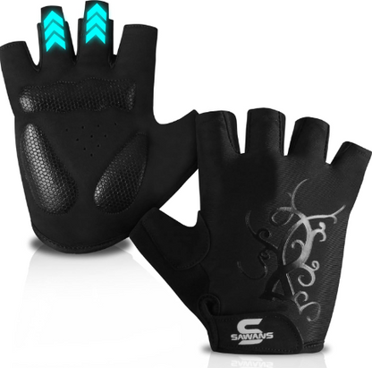 Cycling Gloves Half-Finger – Unisex Shock-Absorbing Anti-Slip Gloves for Road & Mountain Biking