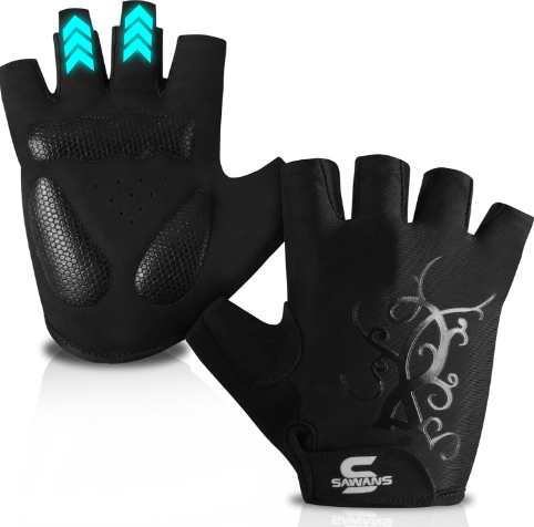 Cycling Gloves Half-Finger – Unisex Shock-Absorbing Anti-Slip Gloves for Road & Mountain Biking