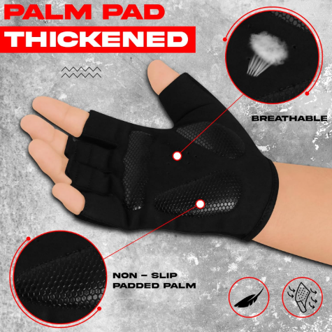 Cycling Gloves Half-Finger – Unisex Shock-Absorbing Anti-Slip Gloves for Road & Mountain Biking