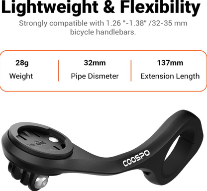 CooSpo Quick Bike Mount – Fits Garmin, Wahoo, Bryton & GoPro Front Mount