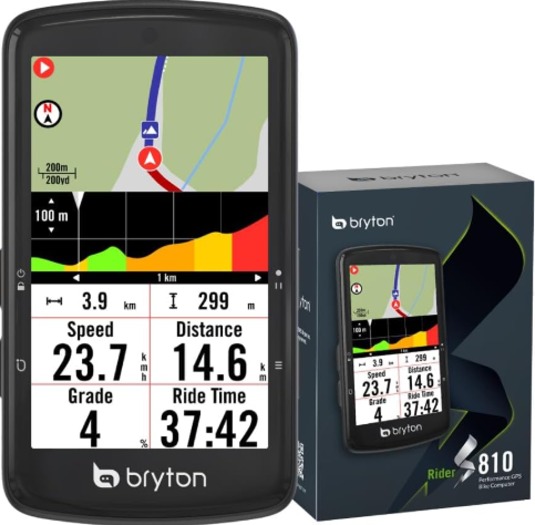Bryton S810 GPS Cycling Computer – 3.5 Display, 50H Battery, Offline Europe Maps